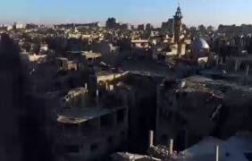 Видео от птичи поглед разкрива абсолютното унищожение на сирийския град Хомс